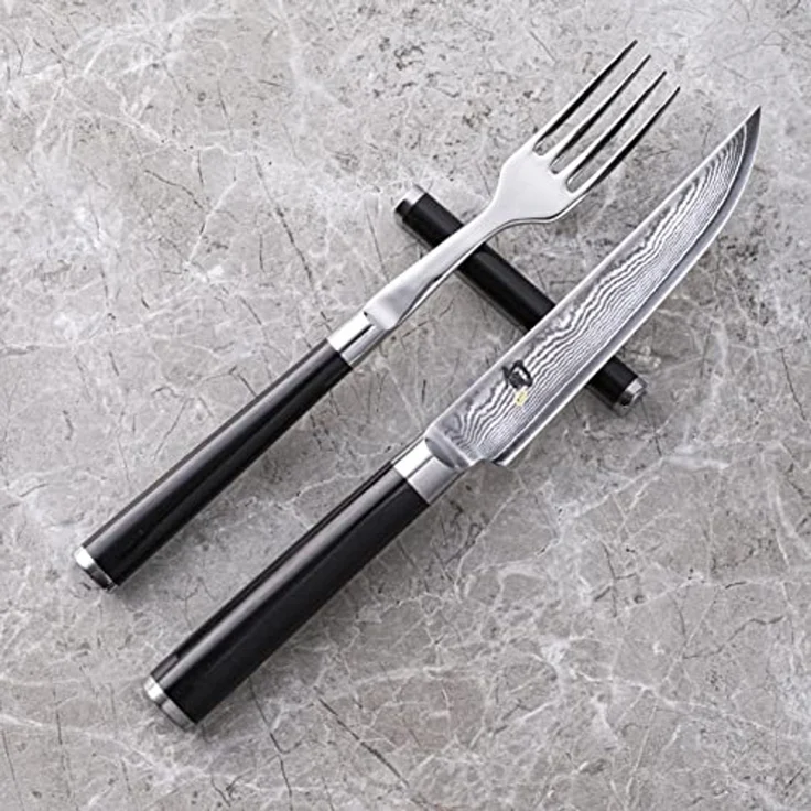 KAI Besteck-Set Gabel + Steakmesser + MesserbänkchenBesteck-Set Gabel + Steakmesser + Messerbänkchen Shun Classic Set DM-0907 – Bild 6