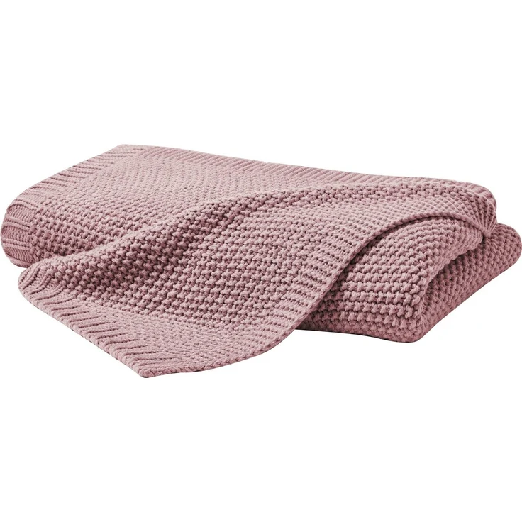 Hahn 'Primera' Strickdecke mit Perlmuster, 100 % Polyacryl mauve, 130 x 170 cm – Bild 1