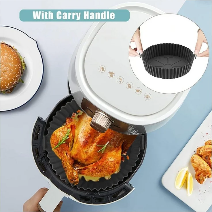 PRECORN Silikonform Air Fryer Zubehör Ø20cm Airfryer Einsatz BPA-frei hitzebeständig 230°C – Bild 2