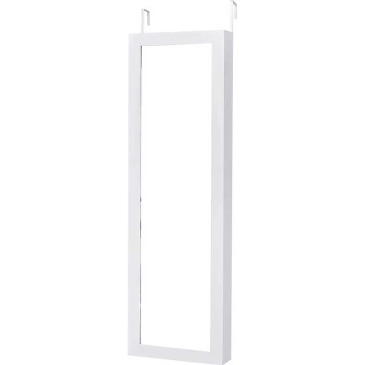COSTWAY Schmuckschrank mit Ganzkörperspiegel, hängend, mit Haken, weiß – Bild 4
