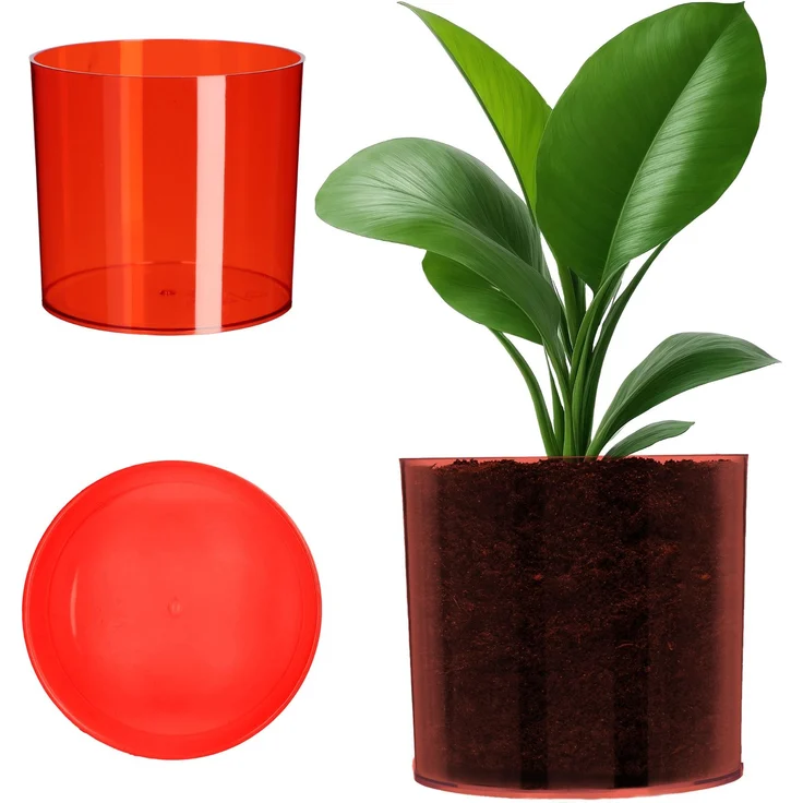 KADAX Blumentopf Blumenabdeckung Rot Rund 12,5cm – Bild 1
