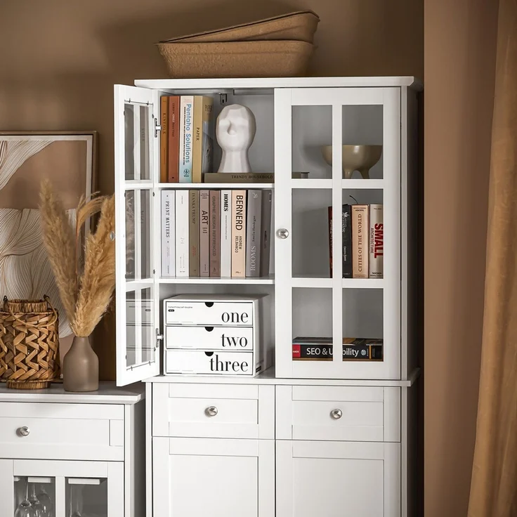 SoBuy FSB76-W Sideboard, MDF, Lackiert, Weiß, 71 x 175 x 38 cm – Bild 5