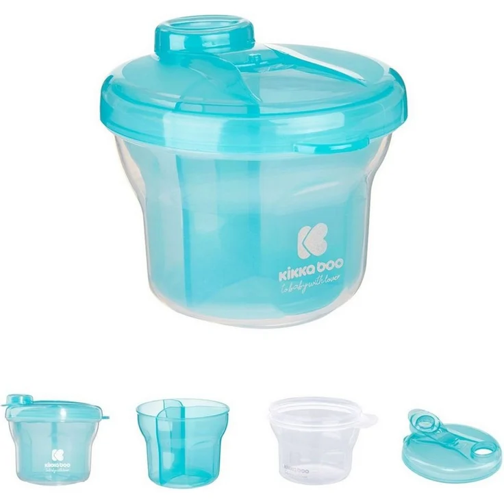 Kikkaboo Milchpulver Behälter 2 in 1 Snackbecher, drei Ablagefächer, Deckel dunkelblau – Bild 1