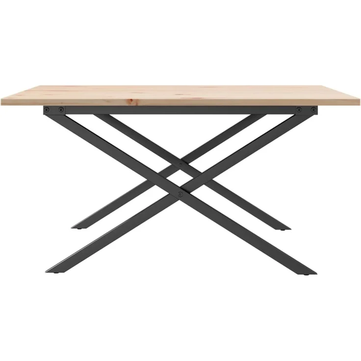 Couchtisch Sofatisch, X-Gestell 90x90x45cm Massivholz Kiefer und Stahl d454e – Bild 5
