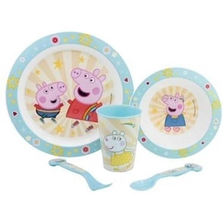 Peppa Pig Teller-Set –Mikrowellengeeignet 5-teiliges Kindergeschirr mit rutschfestem Boden – Bild 5