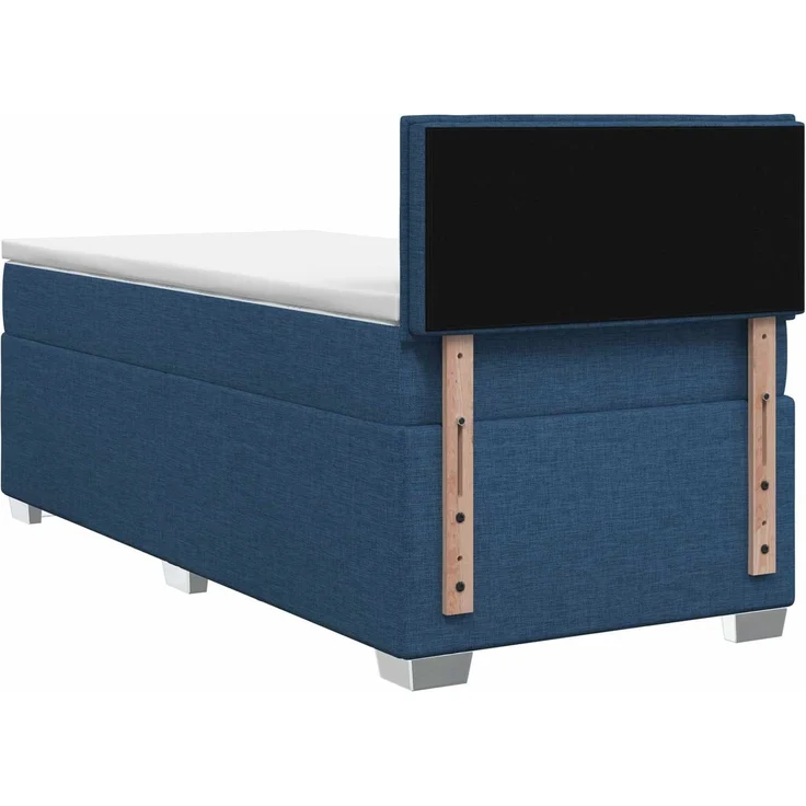 vidaXL Boxspringbett mit Matratze mit Kopfteil Blau 100 x 200 cm Stoff 3450410 – Bild 8