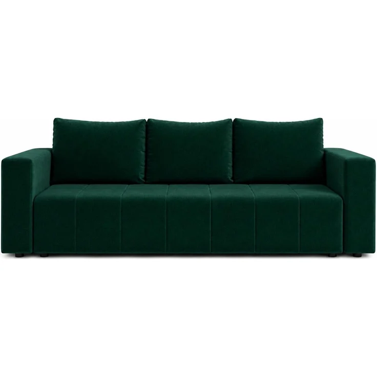 KRISAN MÖBEL Sofa MADERA in Gruen Stoff MONOLIT, modernes Schlafsofa mit Schlaffunktion, 232 × 83 x 92 cm in Grün – Bild 1