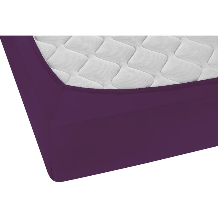 biberna Feinjersey-Spannbetttuch 0077144, dunkel violett, 1x 140x200 cm - 160x200 cm – Bild 2
