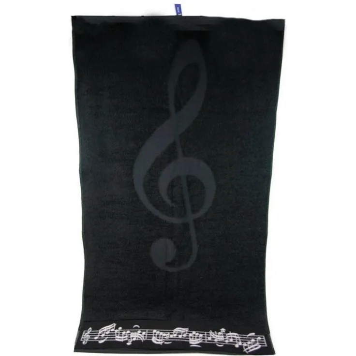 frottana Duschtuch, Baumwolle (1-St), schwarzes Duschtuch mit Notenbordüre und Violinschlüssel
