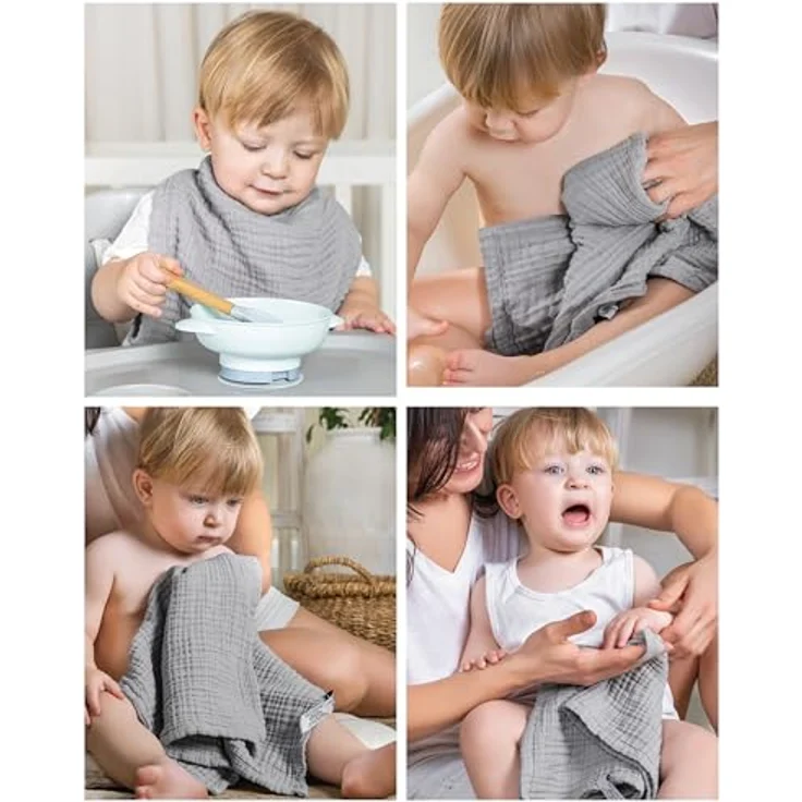 Laynenburg Spucktuch Baby 10er-Set in 30x50cm aus extra weichem Musselin - 100% Baumwolle, Musselin-tücher als Mulltücher, Mullwindeln oder Stoffwindeln – Bild 4