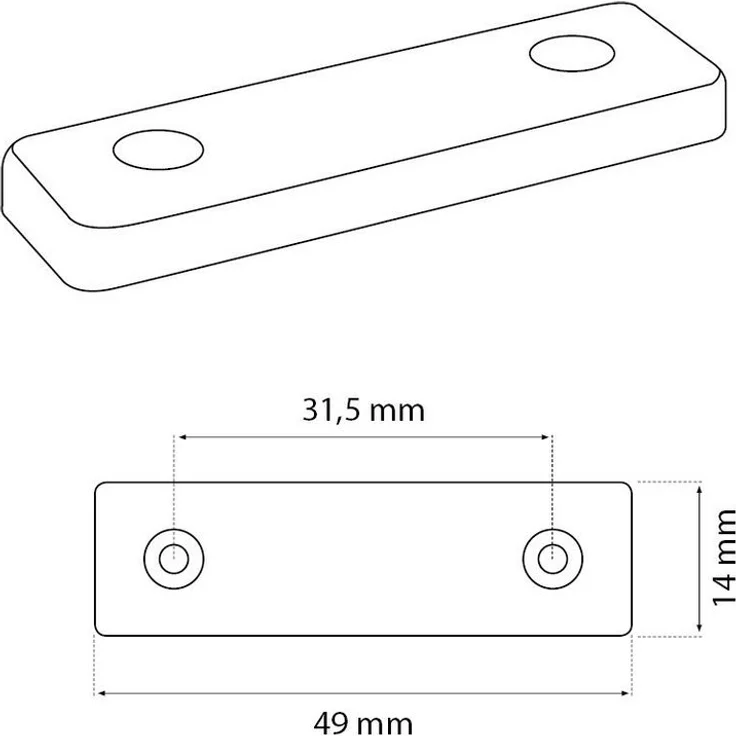 sossai® Möbelfuß Möbelgleiter in Weiß mit Schrauben, (20-St), 50x14x5mm – Bild 2