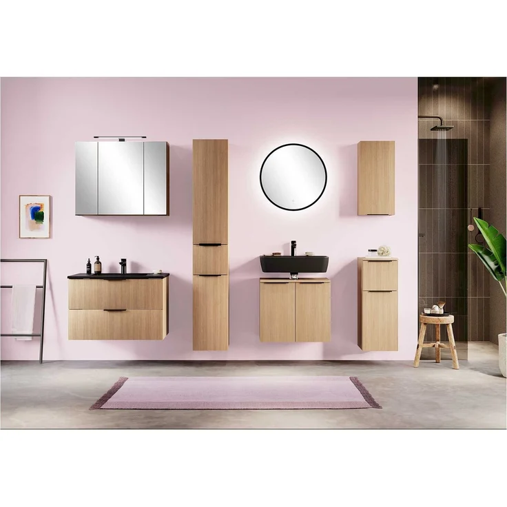 Waschtisch-Set vito Menzo / Sheffield, Holzwerkstoff, Schwarz, Holzfarben, 80 x 54 x 47 cm – Bild 8