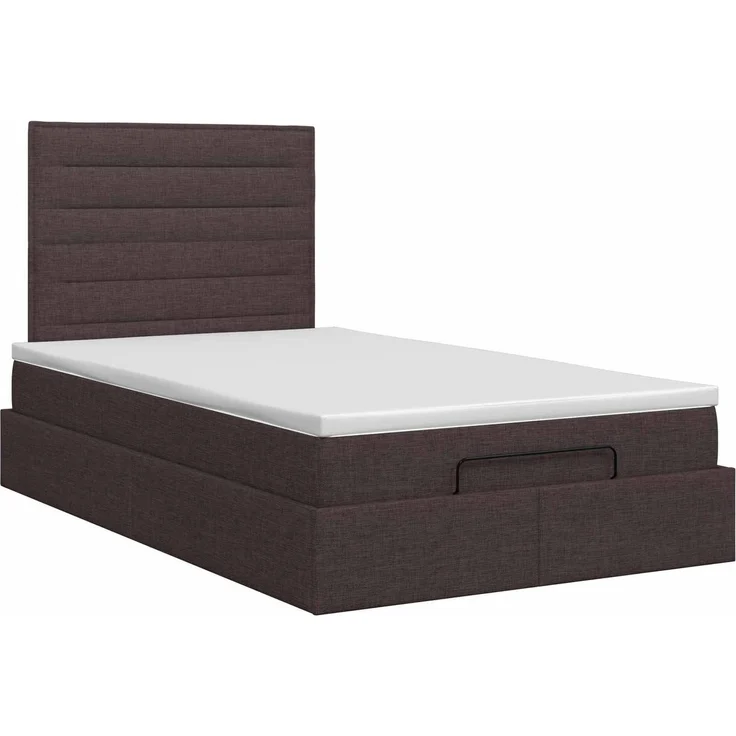 vidaXL Ottoman Bett mit Matratze Dunkelbraun 120 x 200 cm Stoff 3457400 – Bild 5
