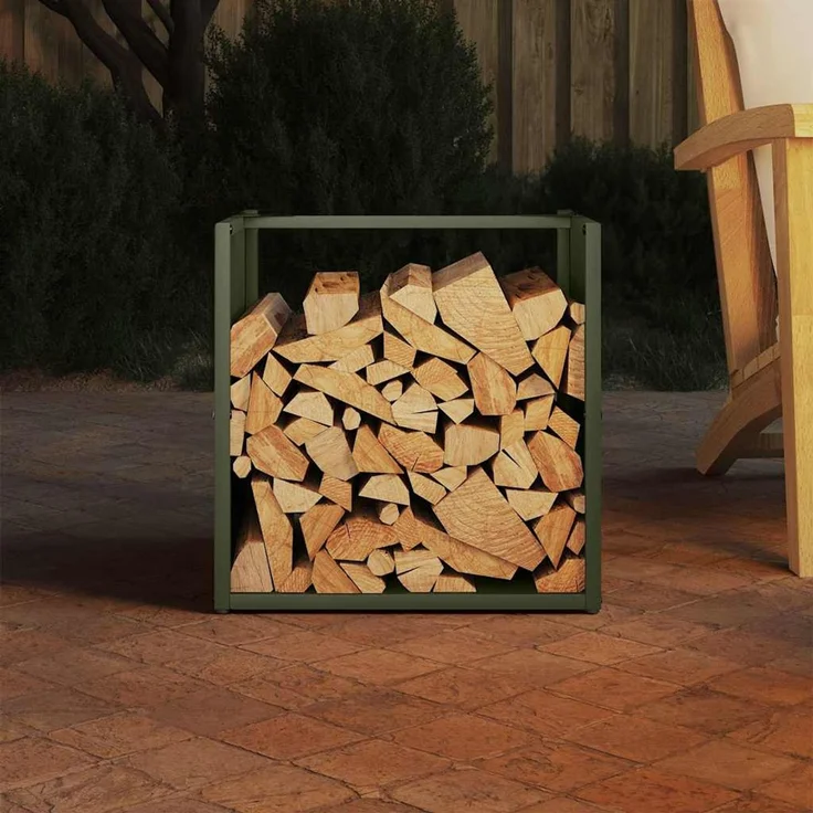 vidaXL Brennholzregal Olivgrün 40x40x40 cm Kaltgewalzter Stahl 864240 – Bild 3