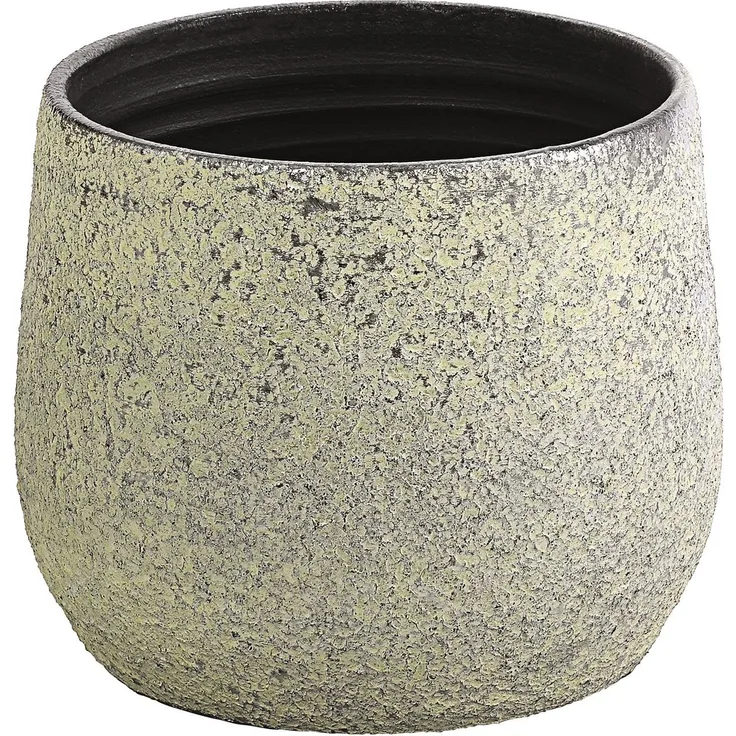 Dehner Übertopf Yves, strukturiert, Keramik, silber