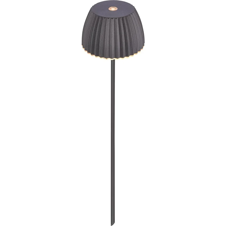 BRILONER - Riffle Mini Gartenleuchte mit Erdspieß, Akku, Touch, dimmbar, höhenverstellbar, Außenleuchte Akku, Gartenlampe, Beetbeleuchtung, Gartendeko, Wegeleuchten außen, 8,5 x 80,5 cm, Anthrazit – Bild 1