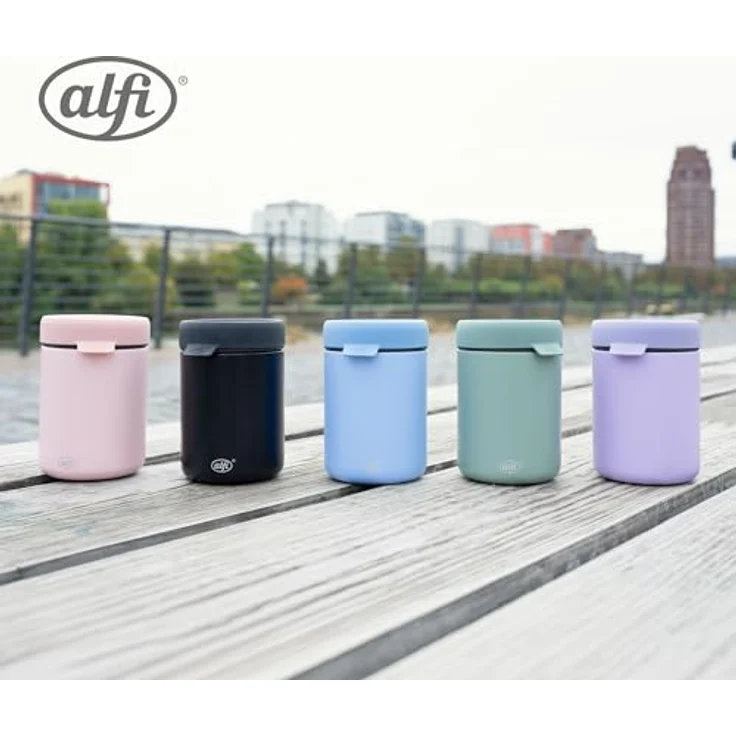 Alfi Thermobehälter ISO FOOD MUG, Thermobehälter für Essen, spülmaschinenfest, Edelstahl, Kunststoff, Silikon, (1-tlg), 0,35l, 5h heiß & 10h kalt, dicht & auslaufsicher, mit Göffel – Bild 5