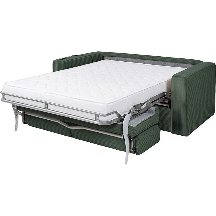 Vente-unique - LORETO - Schlafsofa - Plastik - Kunststoff (PVC) - Tannengrün - 218 x 97 x 90 cm – Bild 5