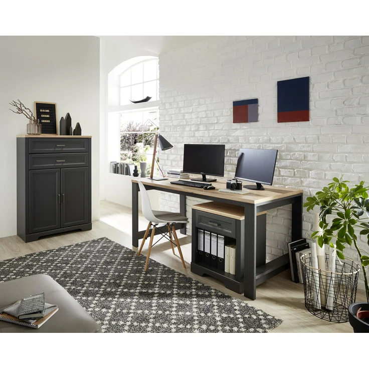 Rollcontainer JASMIN 1 Schubkasten Graphit Artisan Eiche Nachbildung – Bild 5