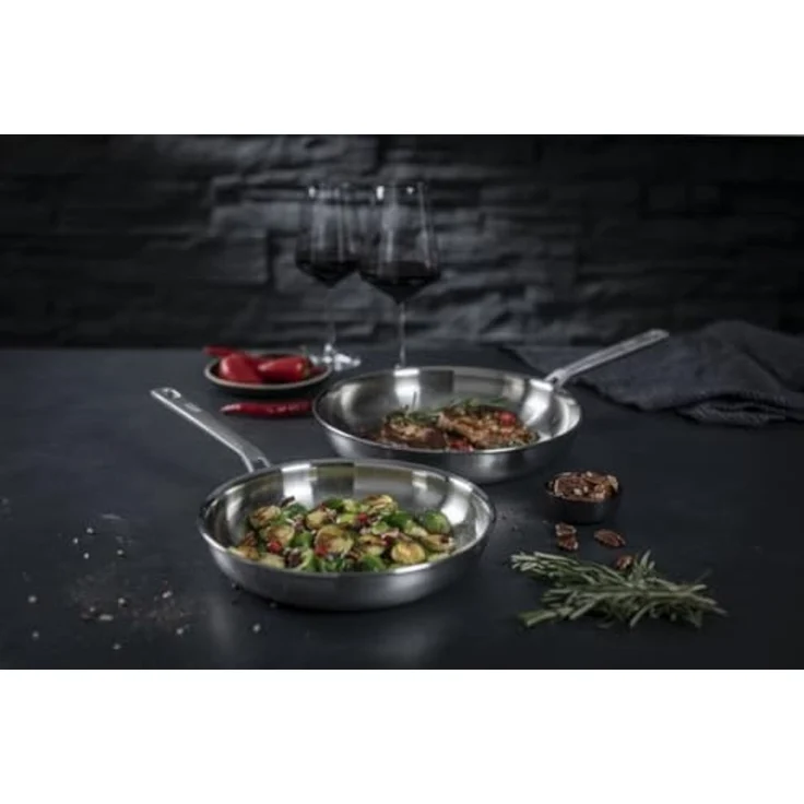 Kuhn Rikon Culinary Fiveply Pfannen-Set 24 cm & 28 cm Unbeschichtet – Bild 4