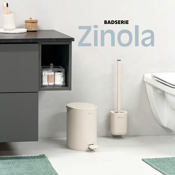 eluno Kosmetikeimer ZINOLA, 3 Liter Fassungsvermögen, aus Kunststoff und Metall, beige – Bild 2
