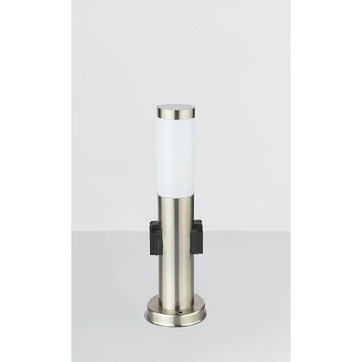 Stehlampe, 2x Steckdose, Edelstahl, H 45 cm, BOSTON – Bild 6