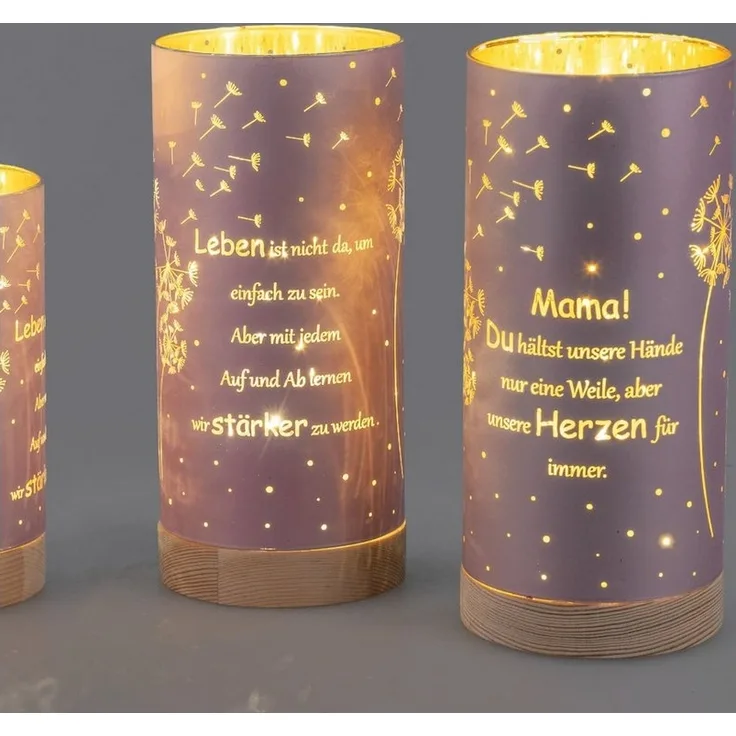 formano Nachttischlampe Sprüche, Mit Timerfunktion, Rosa, Motiv: Pusteblumen