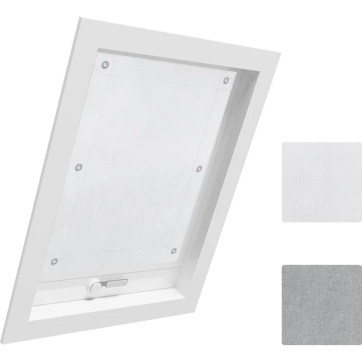 WOLTU Thermo Dachfenster Rollo ohne Bohren Sonnenschutz Verdunkelungsrollo mit Saugnäpfen, Thermorollo Hitzeschutz für Velux- und Roto-Fenster Y45 / 045, Weiß 57x100 cm