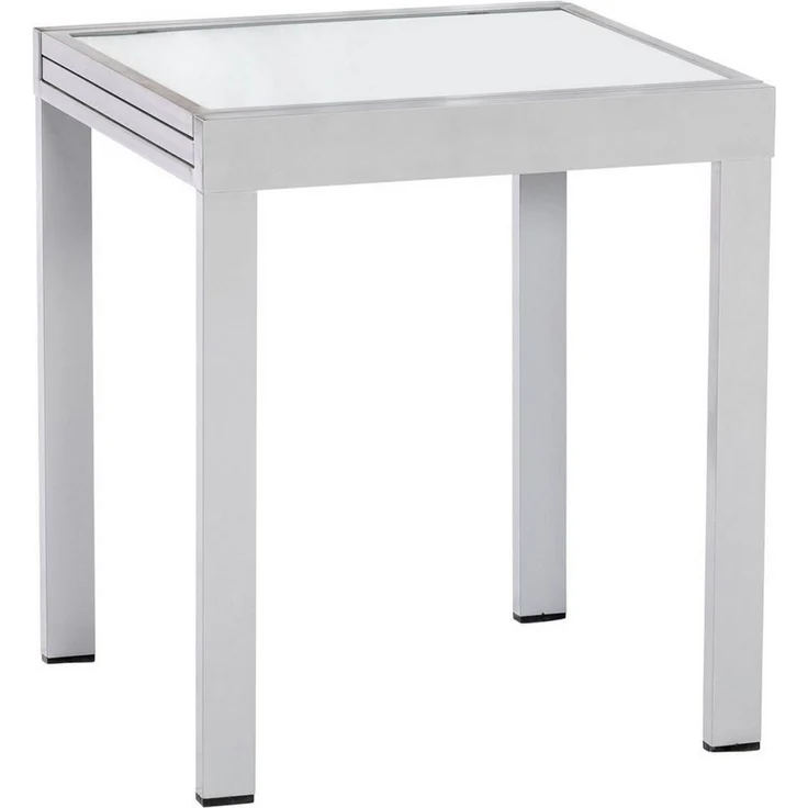 Amalfi Set 3tlg, 2 Klappsessel, Balkonausziehtisch 65 (130) x 65 cm matte Glasplatte, schwarz – Bild 3