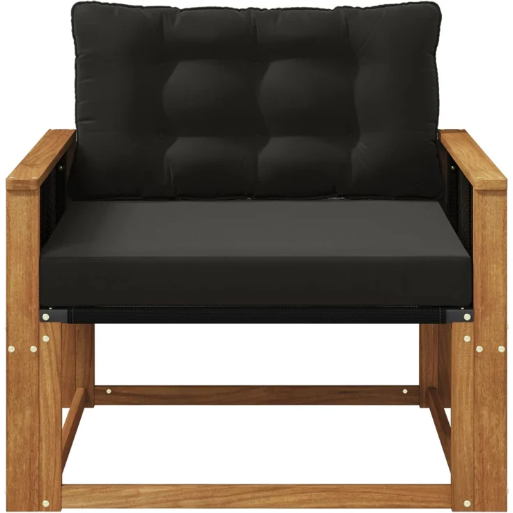 vidaXL Outdoor-Sofagarnitur Massives Akazienholz und Textilene Natur 3438880 – Bild 4