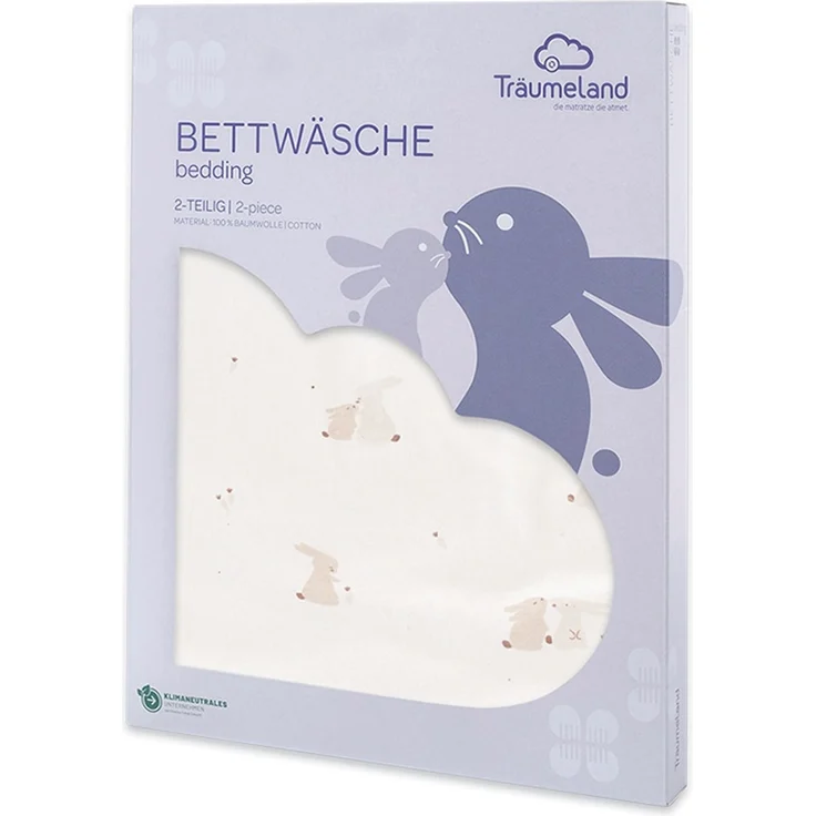 Bettwäsche Jersey Hophop Bunny beige 80/80 + 35/40 cm – Bild 3