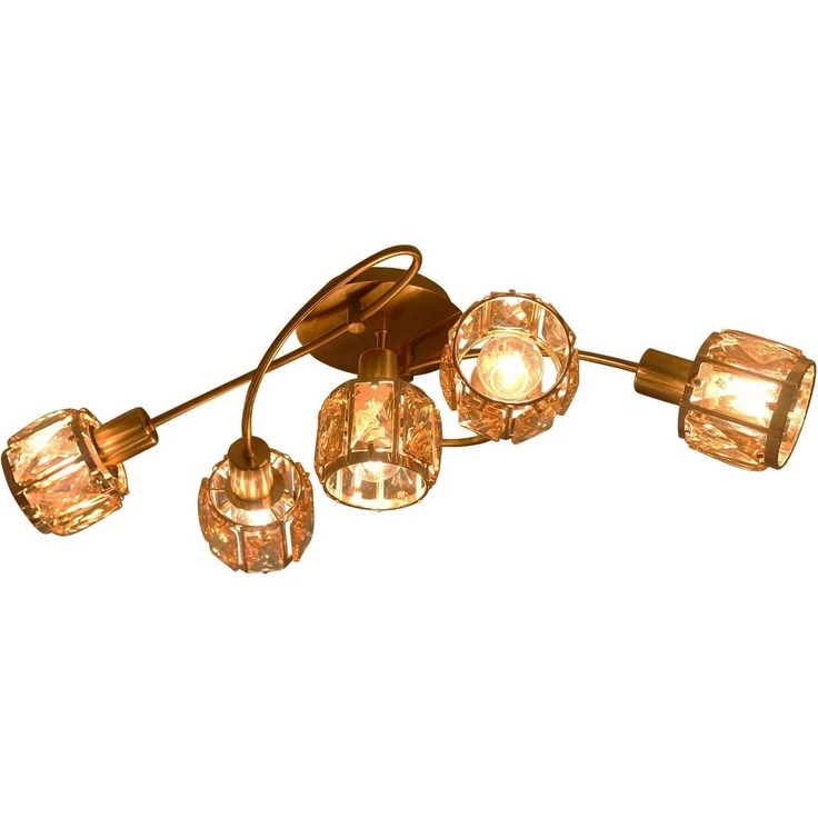 näve LED Deckenleuchte Josefa, LED wechselbar, Warmweiß, 5 flammig Deckenleuchte, 5xE14 max. 40W, Material: Metall(Eisen) Glas – Bild 1