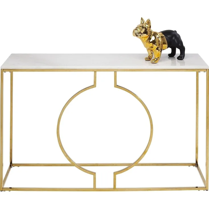 Kare Design Konsole Miami Loft, Art Deco Konsole gold, Flur Konsole schick, Retro Look, (B/H/T) 75 x 120 x 35 cm