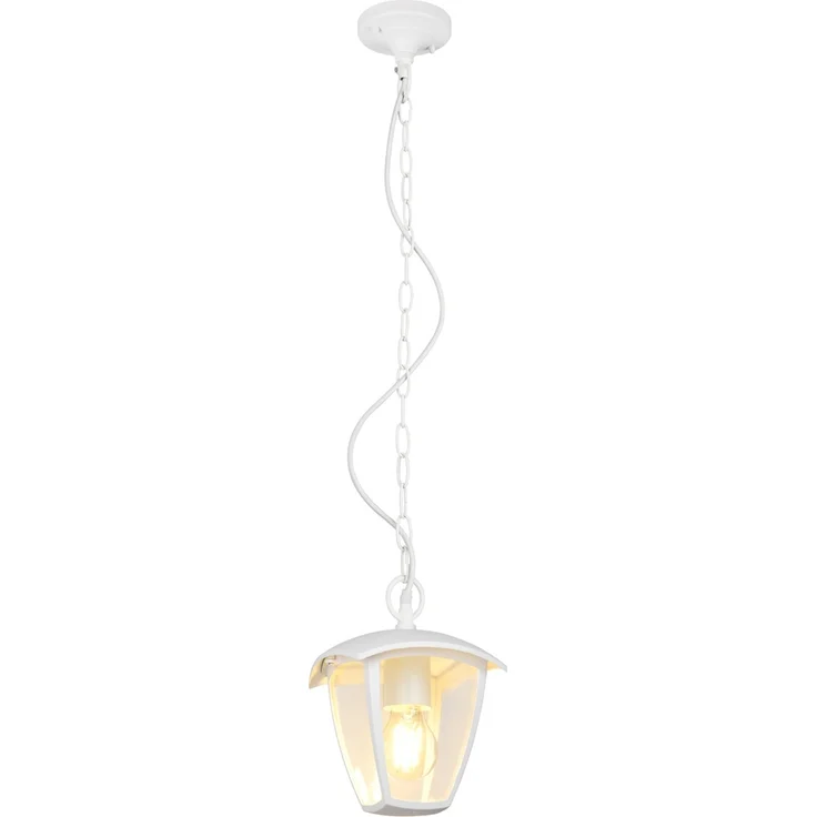 LED Außenhängeleuchte im Landhausstil aus Aluminium Weiß, 17x17cm – Bild 2