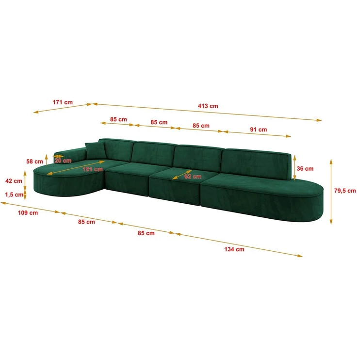 ALTDECOR Ecksofa MARI-L3, Sofa Praktische Bequeme Funktionsecke Couch L-Form Eckcouch, Corner Sofa L-Form Vielseitige Sofa Wohnlandschaft Wohnzimmer – Bild 3