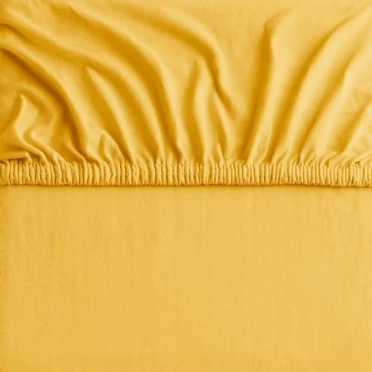 DecoKing Spannbettlaken 120x200 140x200 cm 100% gekämmte Baumwolle Gelb Spannbetttücher Jersey Boxspringbett Amber 120x200 140x200 – Bild 7