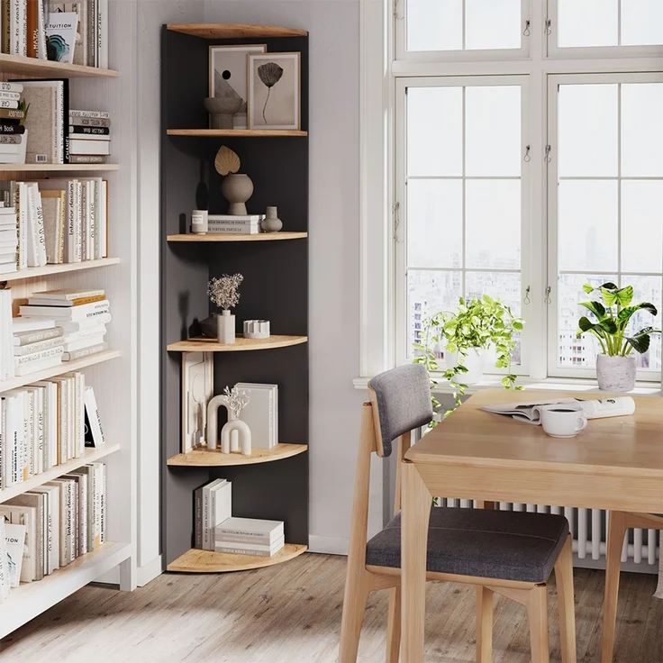 Eckregal Ecki Anthrazit/Goldkraft Eiche 40 x 180 cm Vicco – Bild 2