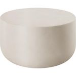 tectake Couchtisch Ronan, rund, Weiß, wetterfest aus Magnesiumoxid, Ø 80 cm, 39,5 cm hoch, geeignet für Innen- und Außenbereiche