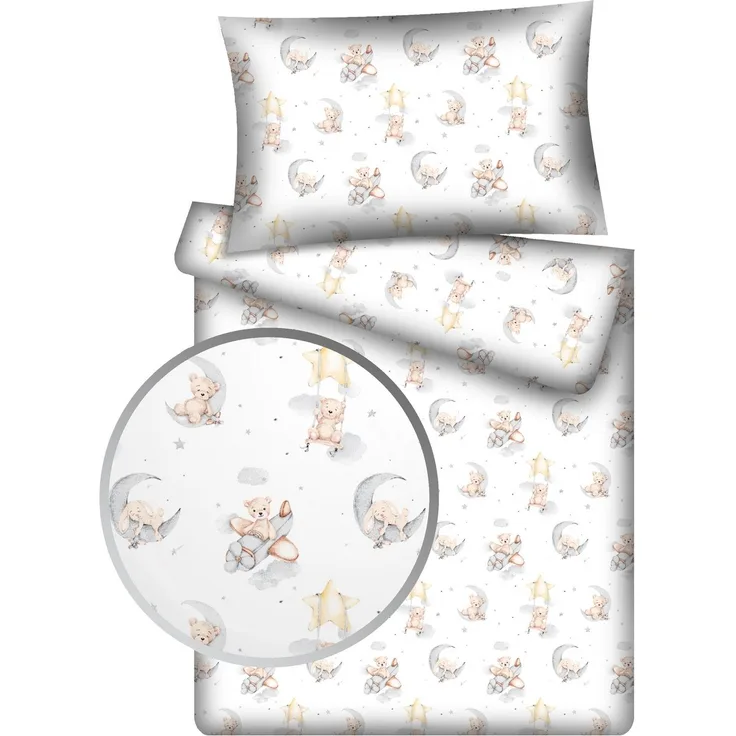 KiGATEX Kinderbettwäsche KiGATEX Set 2-teilig, 100x135 + 40x60 cm, für Mädchen + Jungen, 100% Baumwolle, weich & atmungsaktiv, waschbar bei 60°C