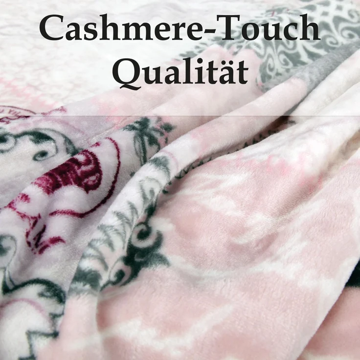 Home & Living Kuscheldecke 150 x 200 cm ( Altrose ) - Öko-Tex 100 - Flanelldecke, Tagesdecke mit Cashmere Touch, hochwertige Decke – Bild 5