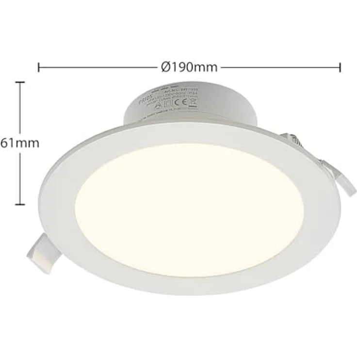 PRIOS LED Rida Badezimmerleuchte, 1-flammig, moderne Aluminium-Lampe in Weiß mit energiesparendem Leuchtmittel und Schalter – Bild 5