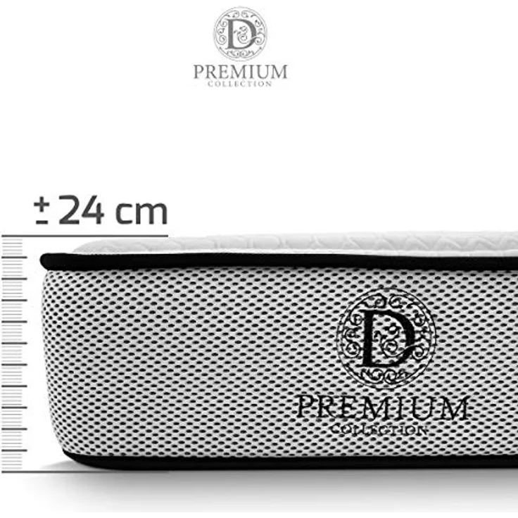 DUÉRMETE ONLINE Premium Viskoelastische Matratze Bora Bio-Keramik-Gewebe | Sanitized-Behandlung, Weiß, 135 x 180 cm – Bild 2