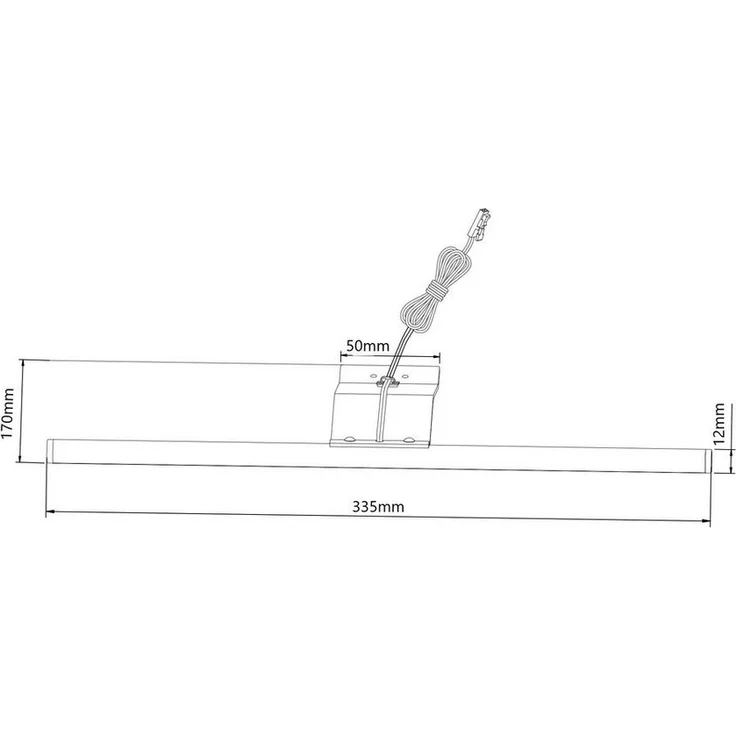 SEBSON Spiegelleuchte LED Schrankleuchte mit Schalter & Stecker 3x 3,5W 3x230lm 3000K 12V, LED integriert, Schalter am Netzkabel, schlanke Form, einfache Montage, 335x170x12mm – Bild 2