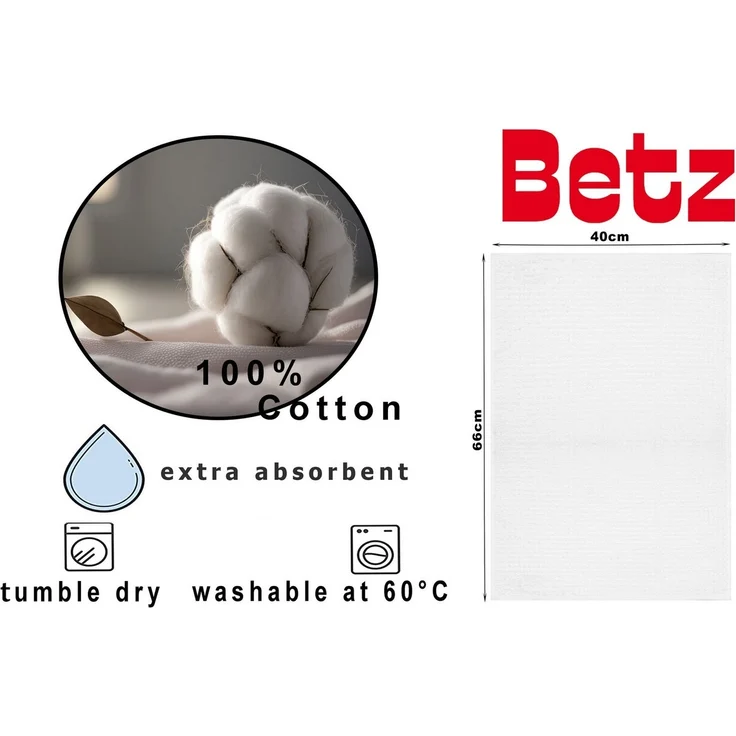 Betz Geschirrtuch 4er Set Küchenhandtücher Geschirrtücher 40x66 cm Farbe weiß, (Set, 4-tlg, 4 Küchentücher 40x66 cm), 4 Geschirrtücher Set – Bild 2