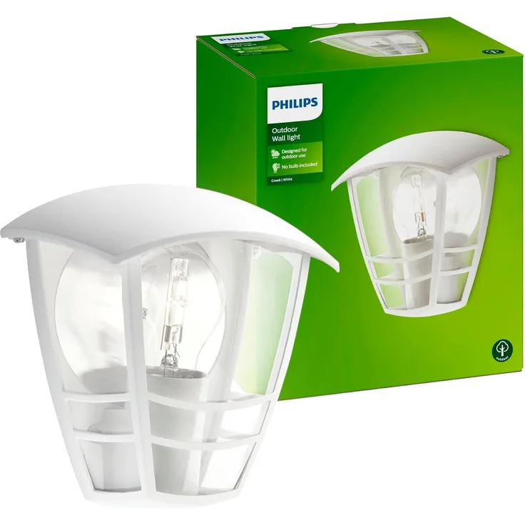 Philips Creek wall lantern white 1x60W 230V