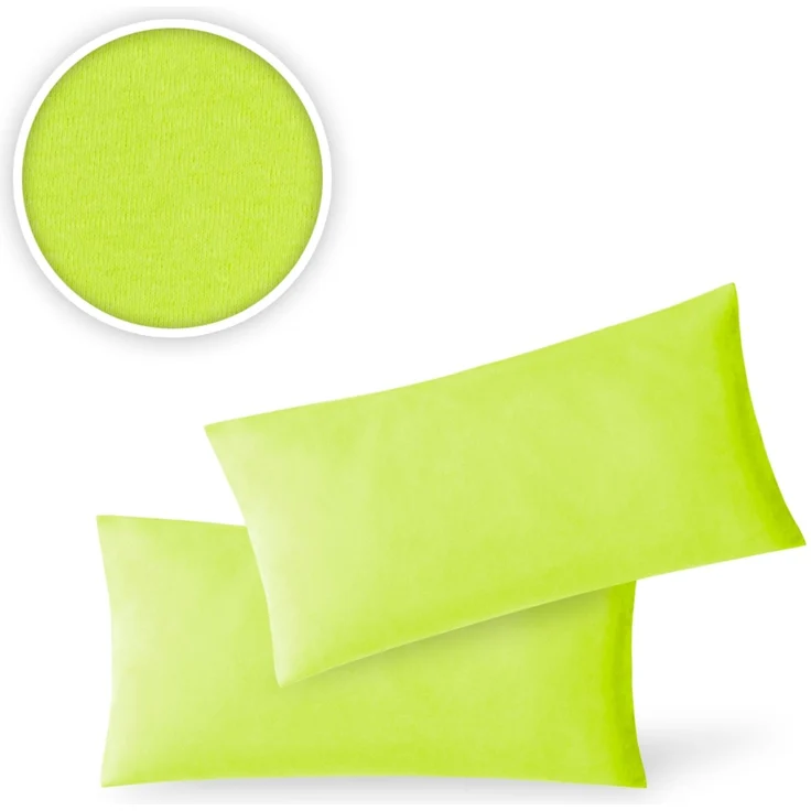 Jersey Kissenbezug, 2er Set, Baumwolle, Apfelgrün, 40x60 cm – Bild 2