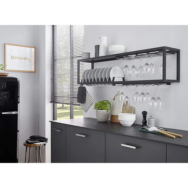 Aluments Quader-Rack Regal in EDELSTAHLOPTIK mit 30 cm Höhe und 90 cm Breite / Regalsystem / Modulregal – Bild 8