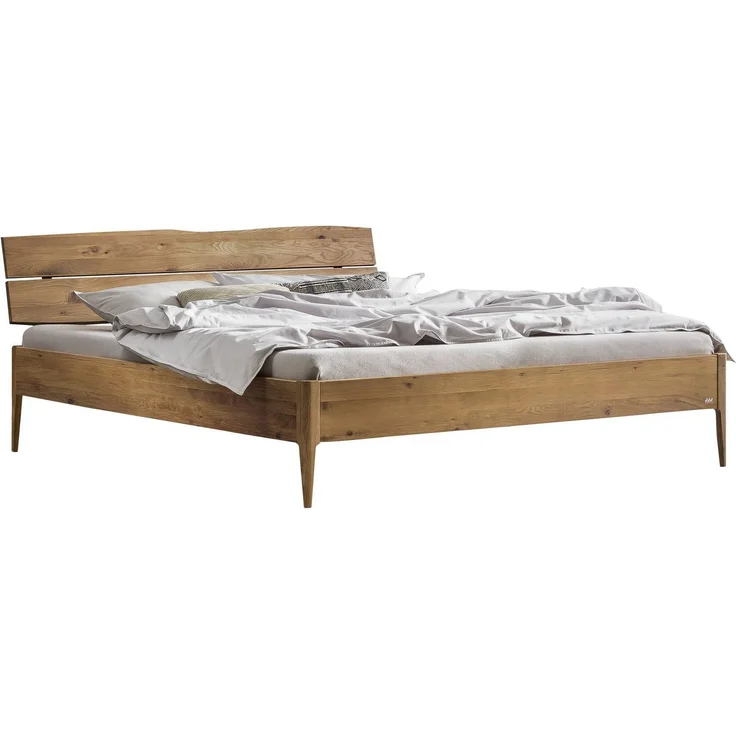 Hasena Massivholzbett Sabbioni Wildeiche natur, Skandi-Style 200x220 cm, Fußhöhe 20 cm – Lounge – Bild 1
