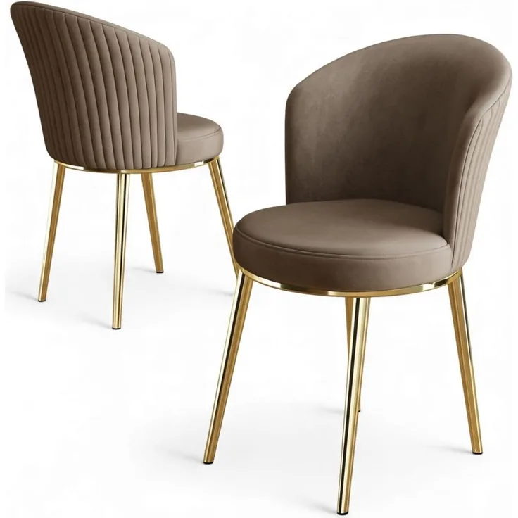 Skye Decor 'Risa - Cappuccino, Gold' Stuhlset (2-teilig), Cappuccino / Gold, 45 x 87 x 41 cm