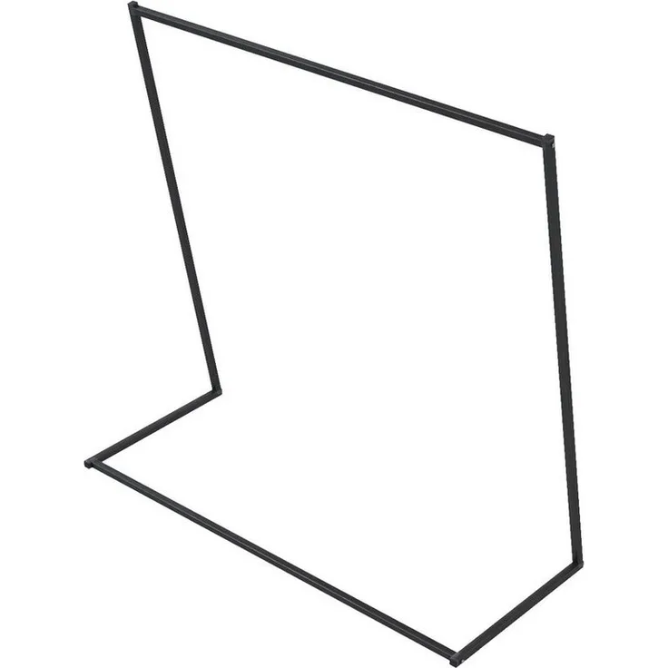 QLS Kleiderständer aus Stahl 124 x 126 cm, Stabil Freistehend Schwarz